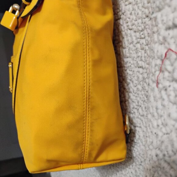 HENRI BENDEL Jetsetter Yellow Nylon Convertible Backpack/ Crossbody Bag - Picture 3 of 13